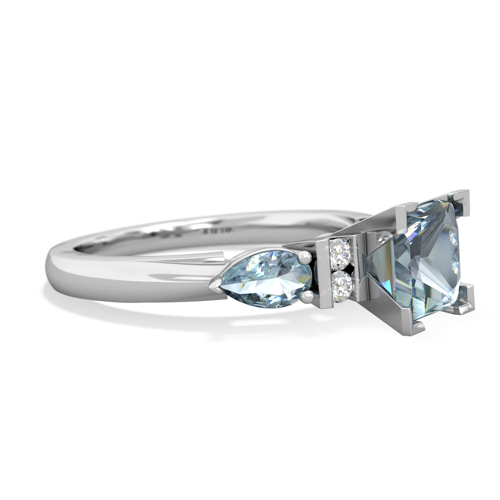 Alexandrite 6Mm Princess Eternal Embrace Engagement 14K White Gold ring C2002