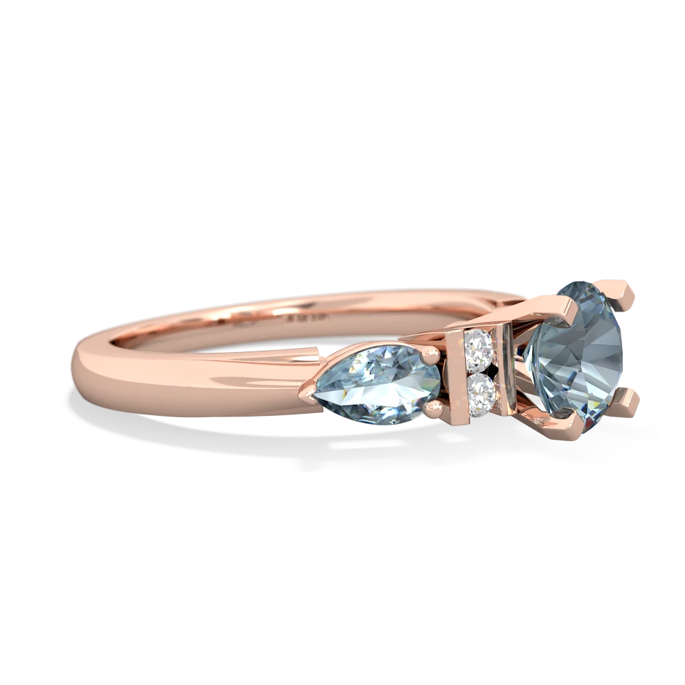 Turquoise 6Mm Round Eternal Embrace Engagement 14K Rose Gold ring R2005