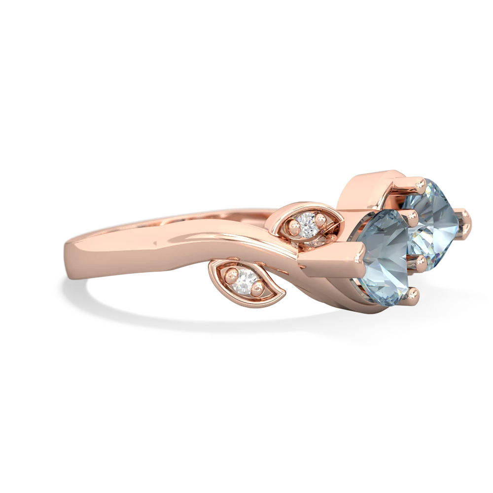 Aquamarine Floral Elegance 14K Rose Gold ring R5790