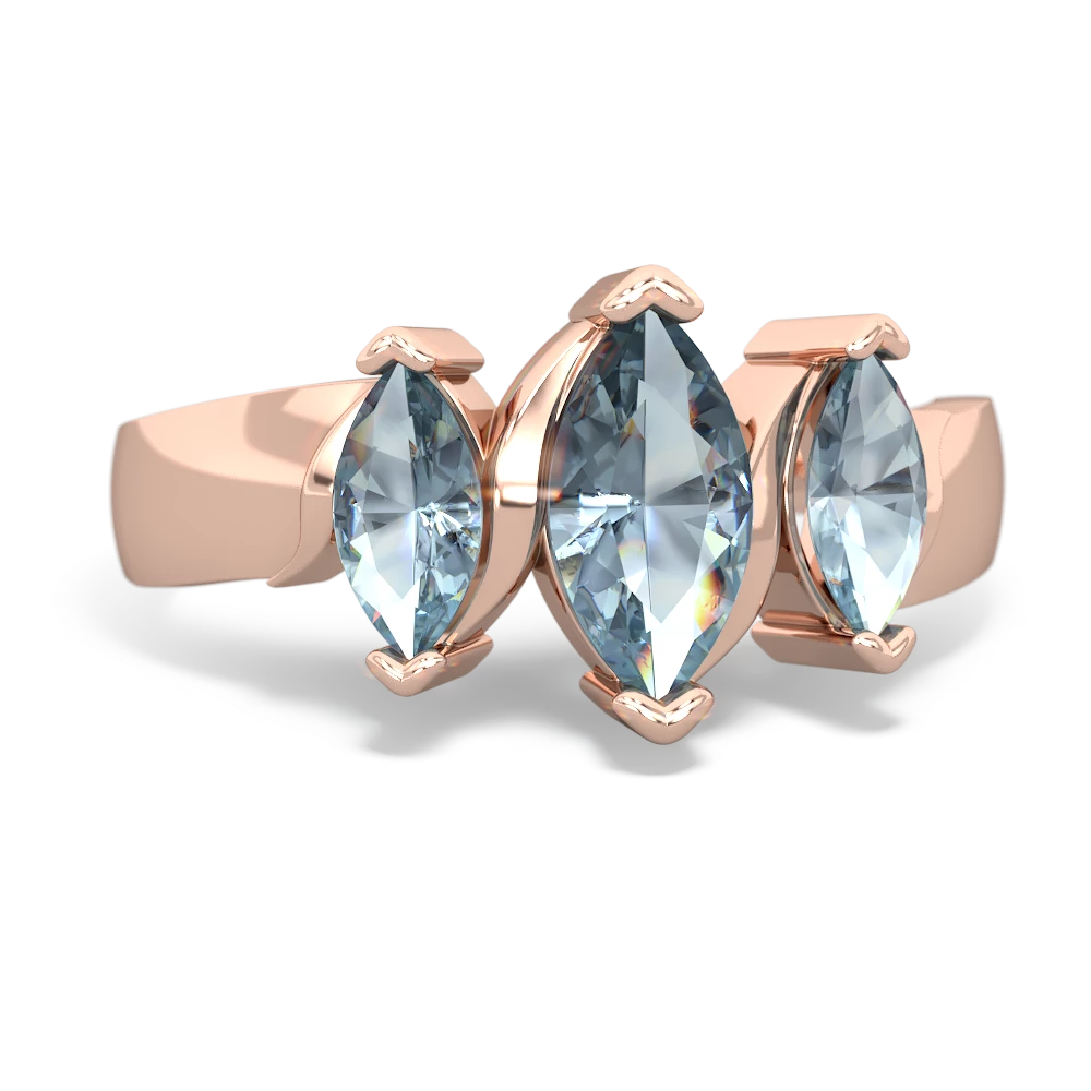 Amethyst Three Peeks 14K Rose Gold ring R2433