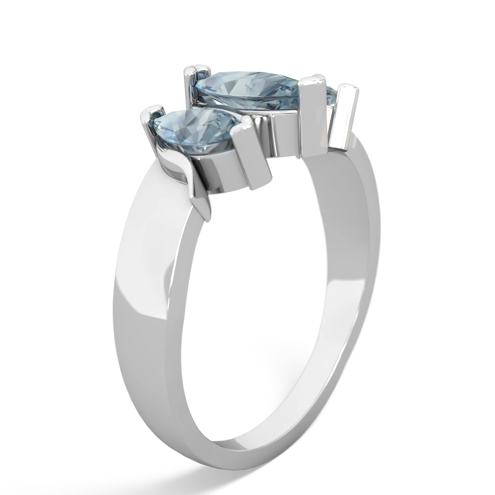 Garnet Three Peeks 14K White Gold ring R2433