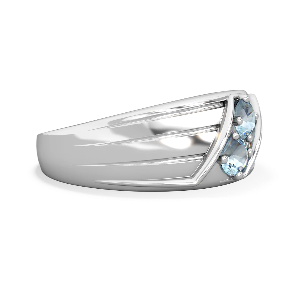 Aquamarine Men's Streamline 14K White Gold ring R0460