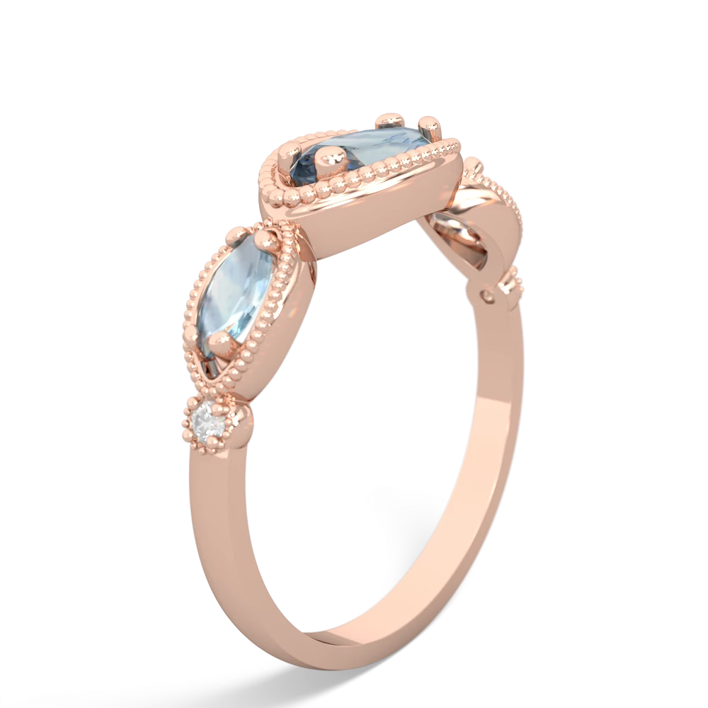 Emerald Milgrain Marquise 14K Rose Gold ring R5700