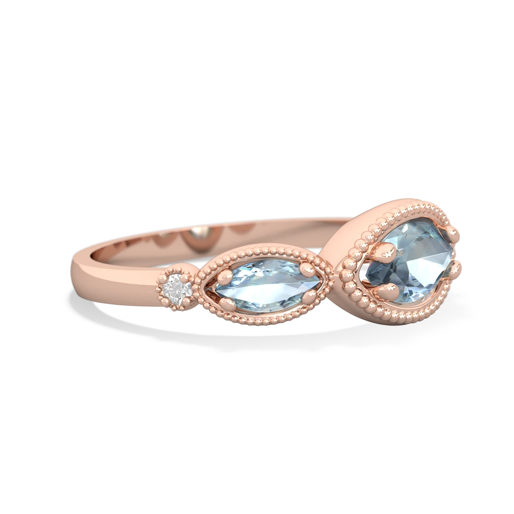 Sapphire Milgrain Marquise 14K Rose Gold ring R5700