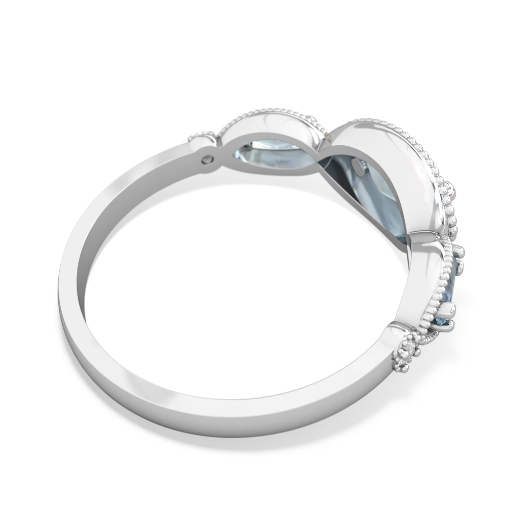 Onyx Milgrain Marquise 14K White Gold ring R5700