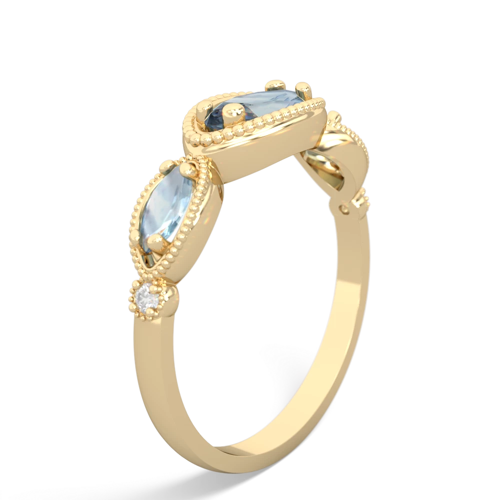 London Topaz Milgrain Marquise 14K Yellow Gold ring R5700