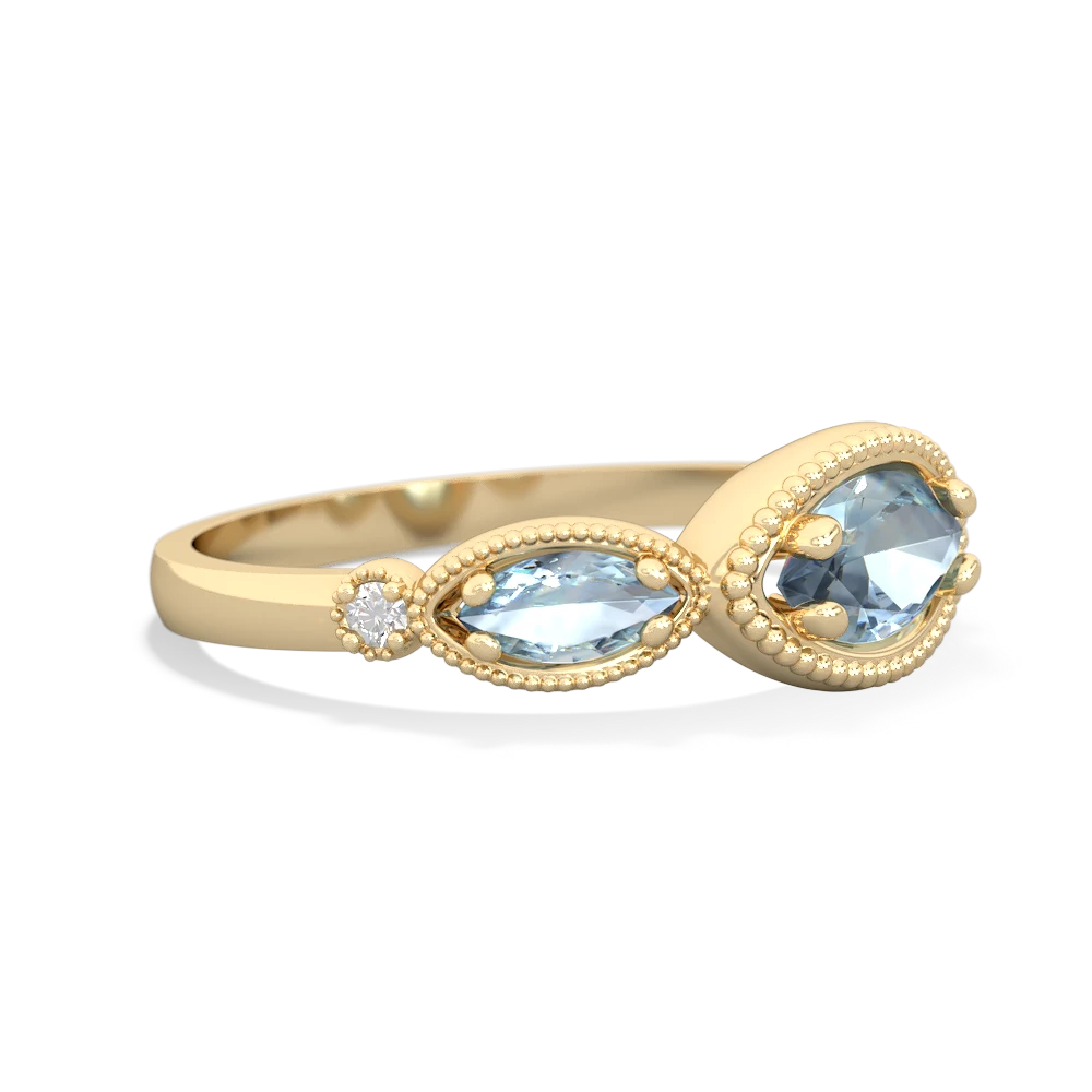 London Topaz Milgrain Marquise 14K Yellow Gold ring R5700