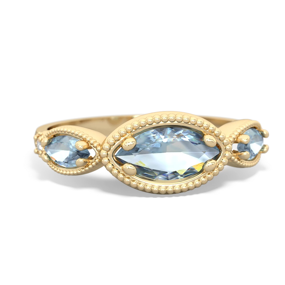 Tanzanite Milgrain Marquise 14K Yellow Gold ring R5700