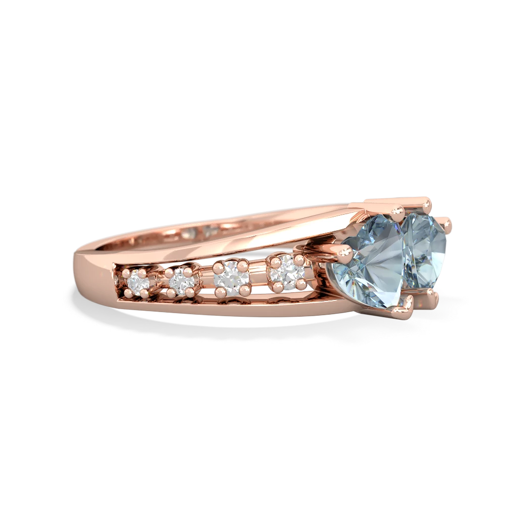 Aquamarine Heart To Heart 14K Rose Gold ring R3342