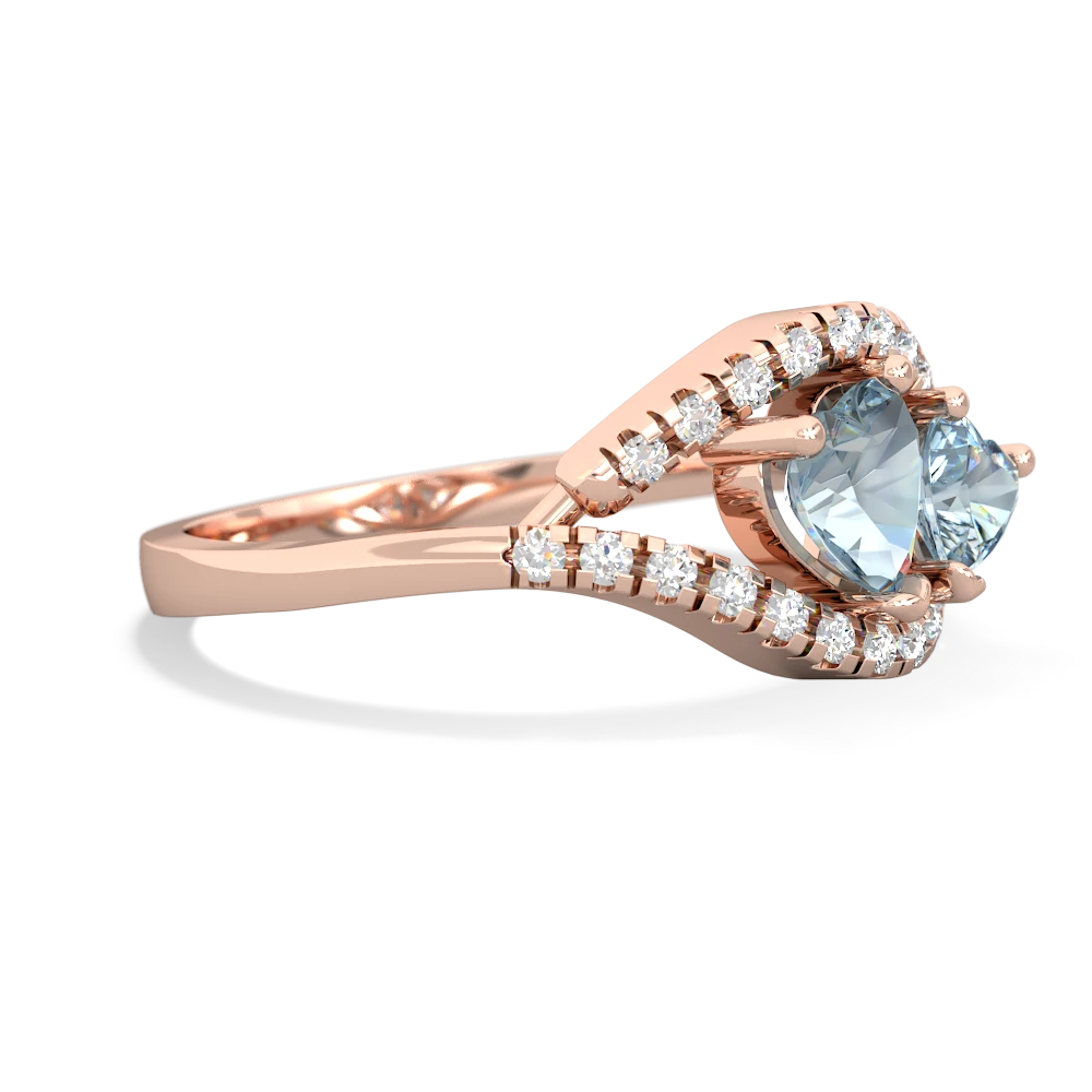 Aquamarine Mother And Child 14K Rose Gold ring R3010