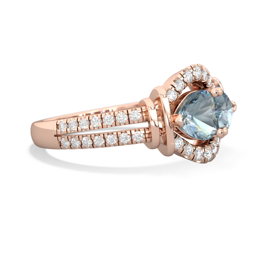 Aquamarine Art-Deco Keepsake 14K Rose Gold ring R5630