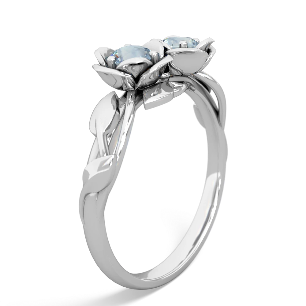 Aquamarine Rose Garden 14K White Gold ring R5510