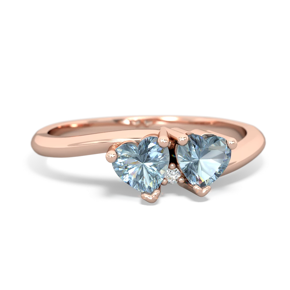 Aquamarine Sweethearts 14K Rose Gold ring R5260