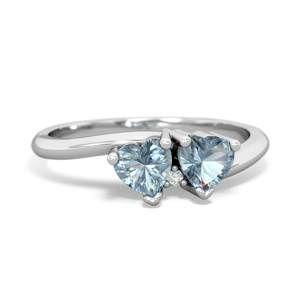 Aquamarine Sweethearts 14K White Gold ring R5260