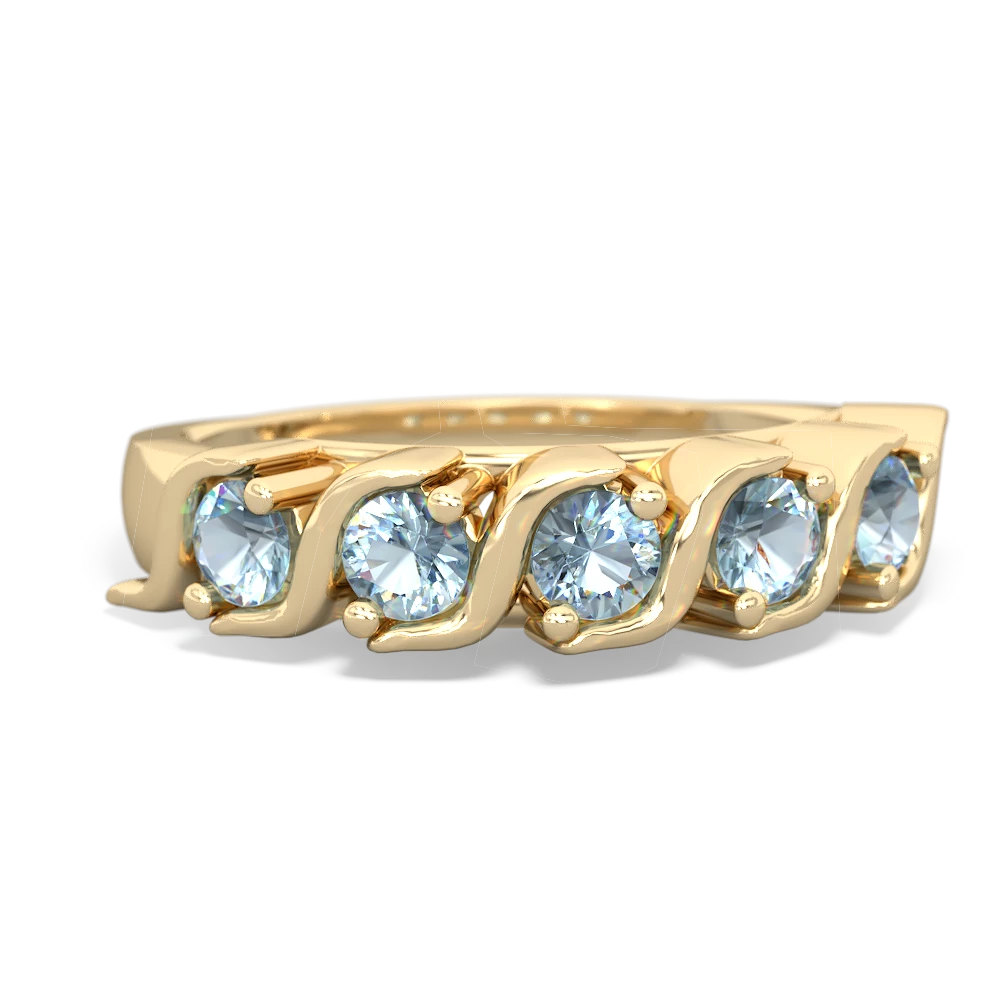 Aquamarine Anniversary Band 14K Yellow Gold ring R2089