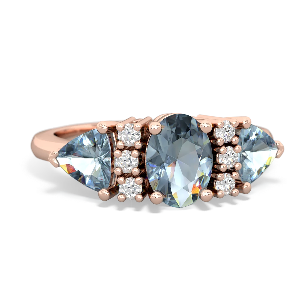Amethyst Antique Style Three Stone 14K Rose Gold ring R2186