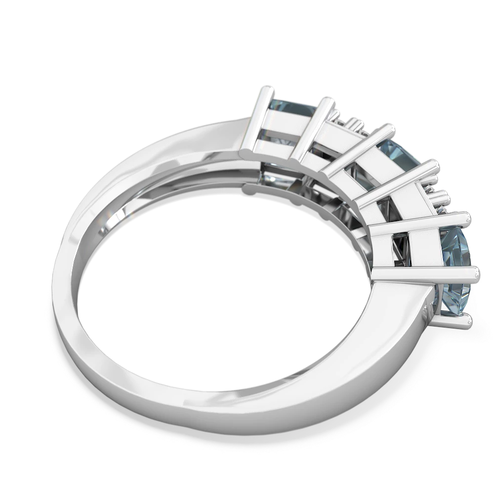 Onyx Three Stone Diamond Cluster 14K White Gold ring R2592