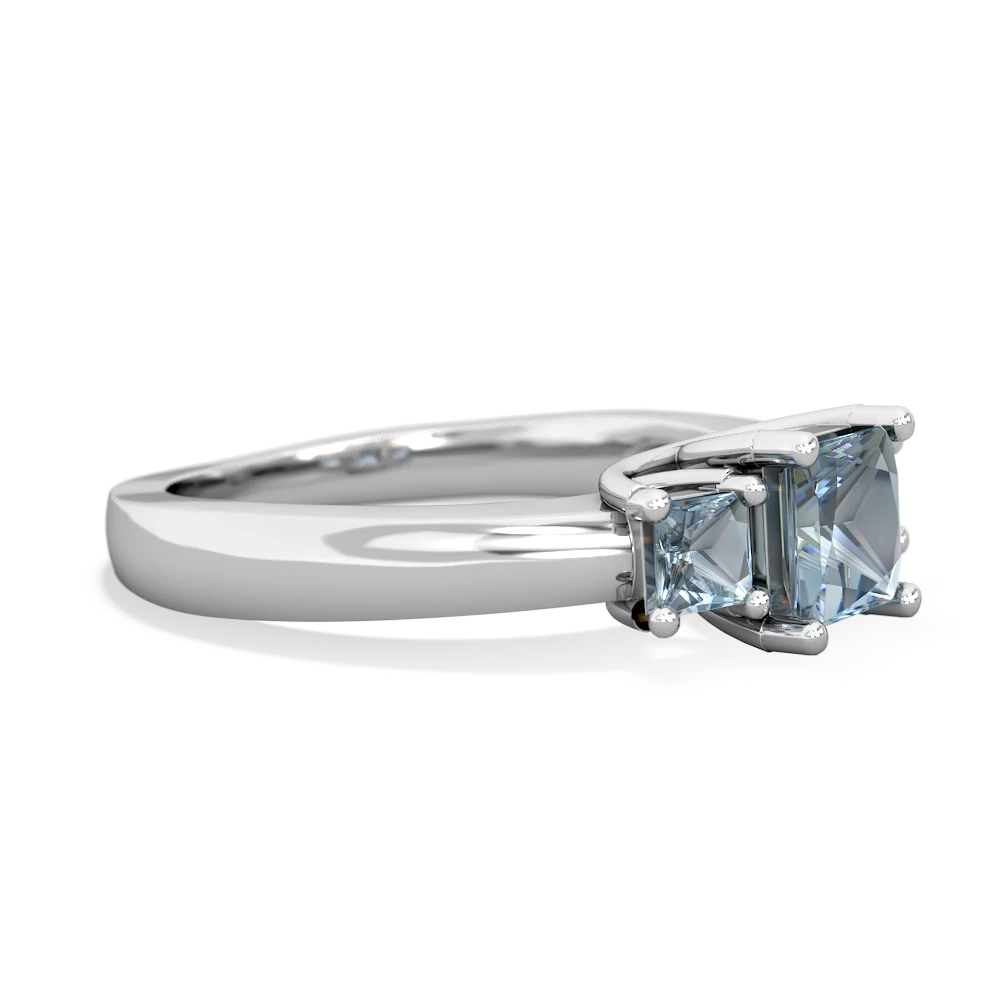 London Topaz Three Stone Trellis 14K White Gold ring R4015