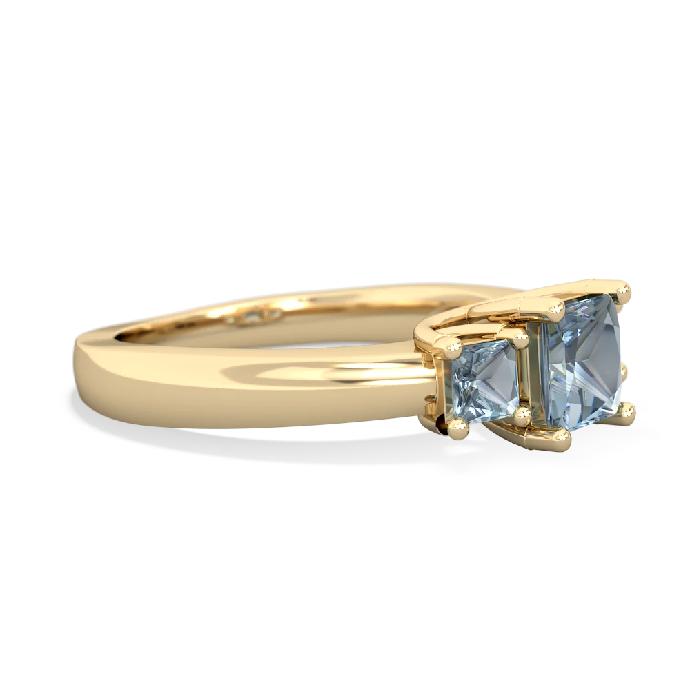 Aquamarine Three Stone Trellis 14K Yellow Gold ring R4015