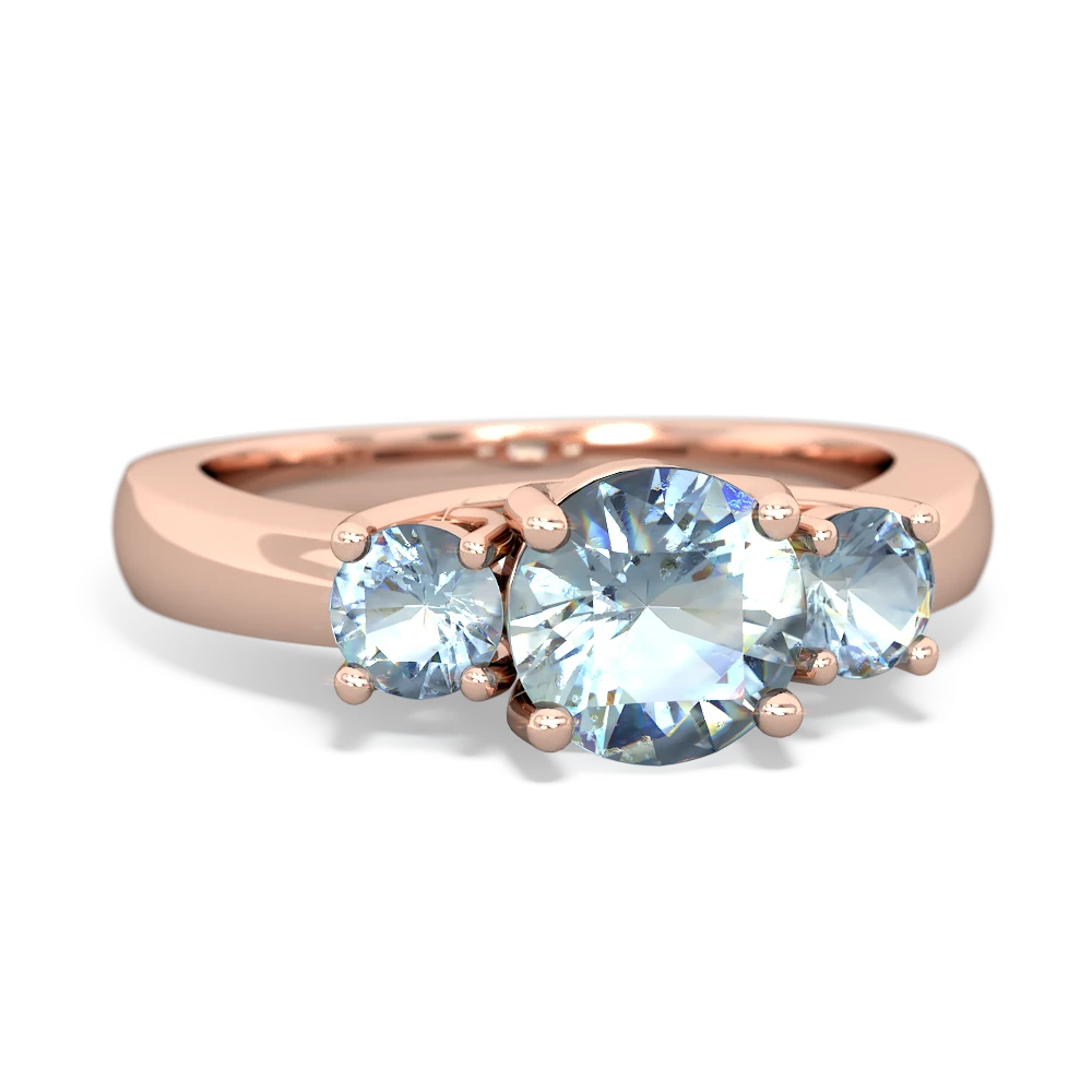 Opal Three Stone Round Trellis 14K Rose Gold ring R4018