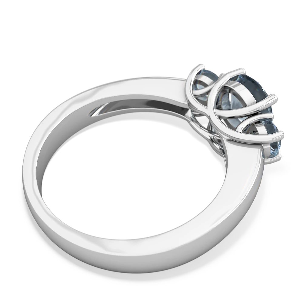 Onyx Three Stone Round Trellis 14K White Gold ring R4018