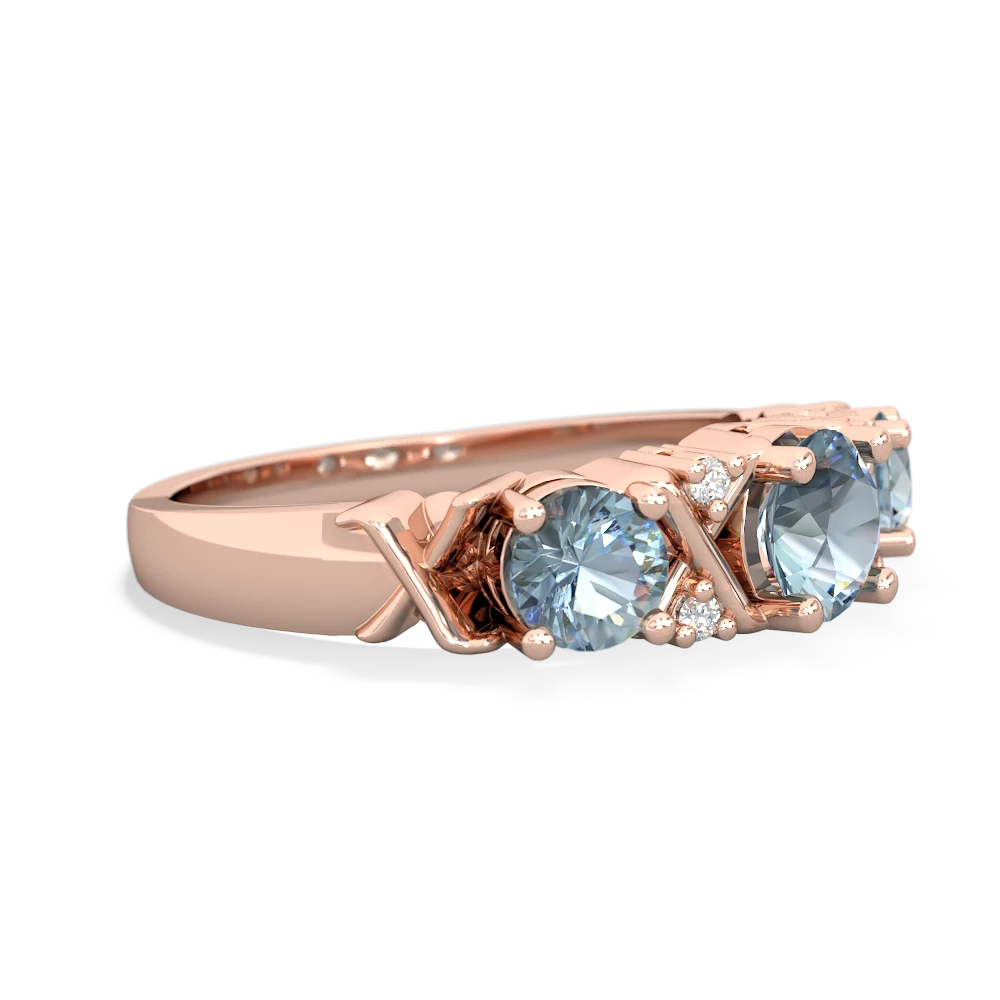 White Topaz Hugs And Kisses 14K Rose Gold ring R5016