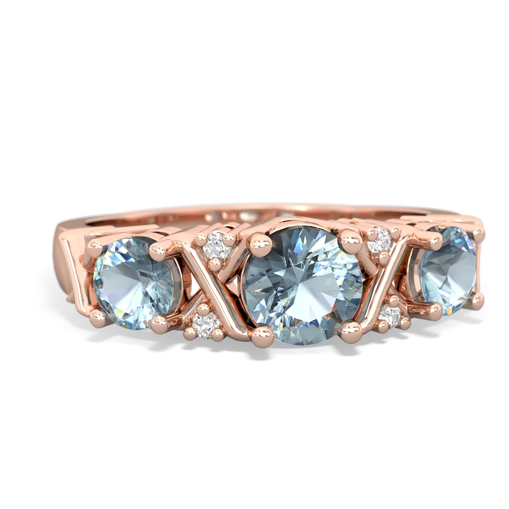 Turquoise Hugs And Kisses 14K Rose Gold ring R5016