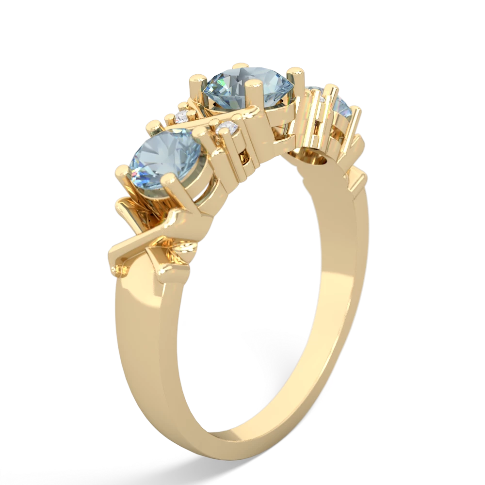 Lab Sapphire Hugs And Kisses 14K Yellow Gold ring R5016