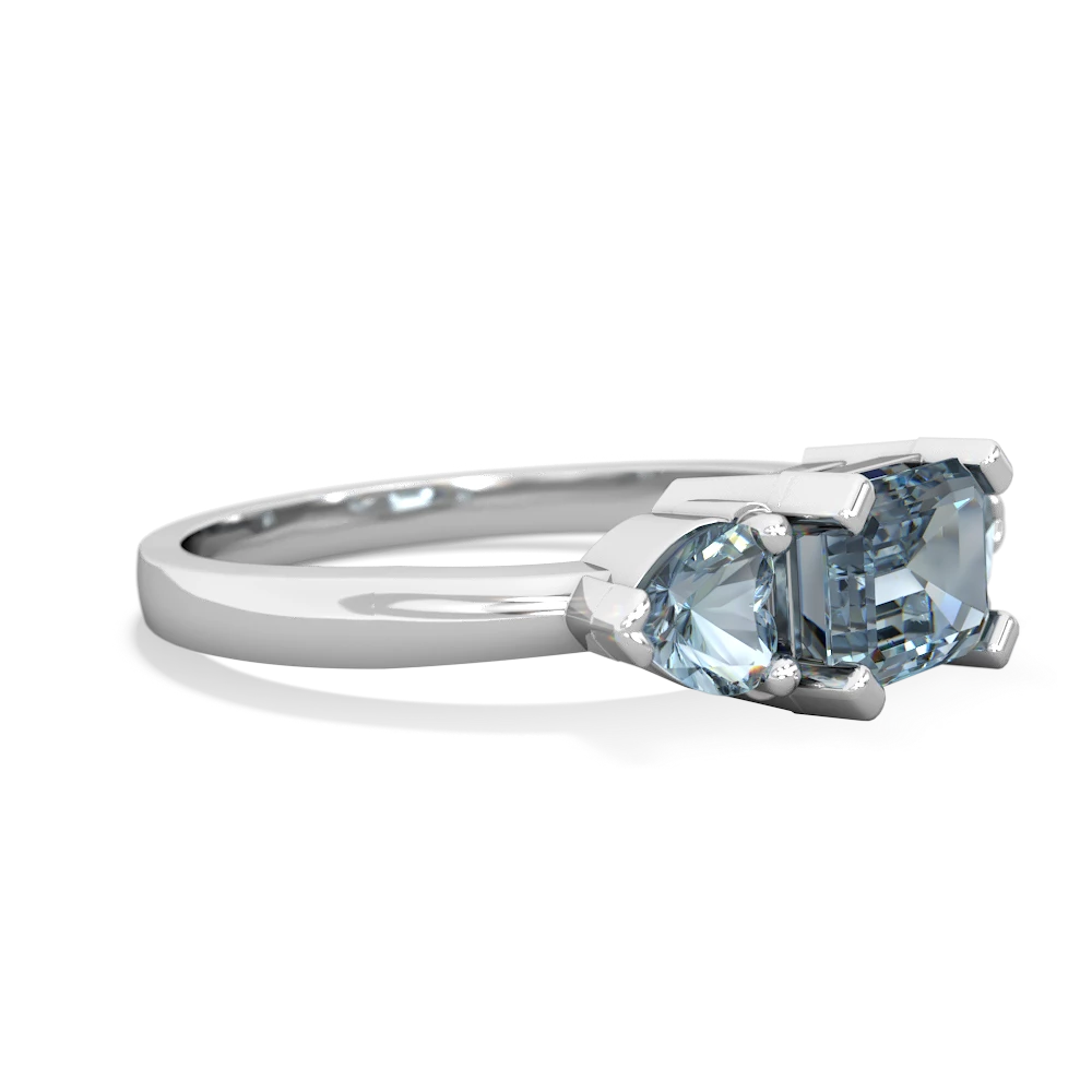 Blue Topaz Three Stone 14K White Gold ring R5235