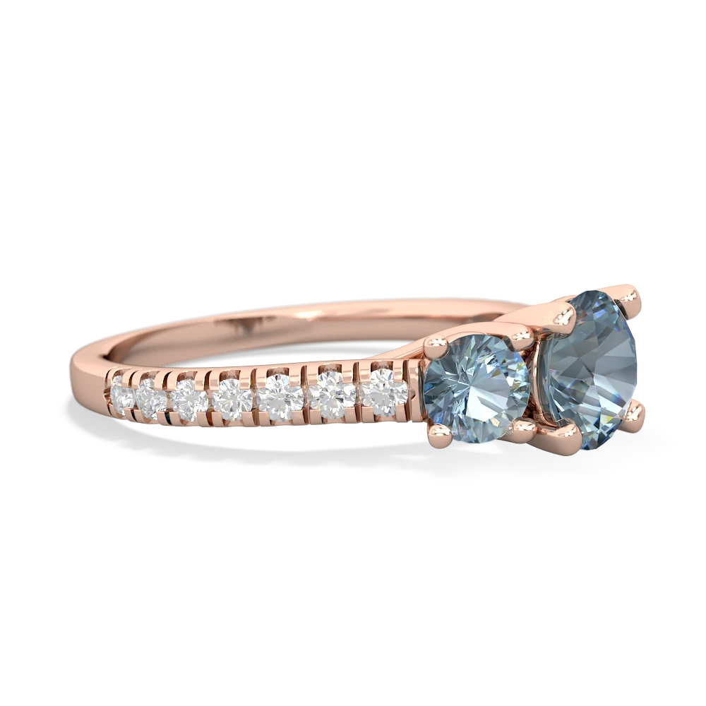 Aquamarine Pave Trellis 14K Rose Gold ring R5500