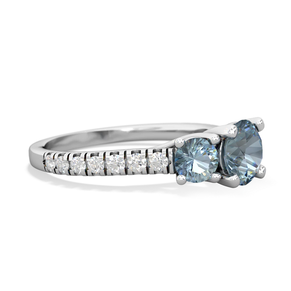 Turquoise Pave Trellis 14K White Gold ring R5500