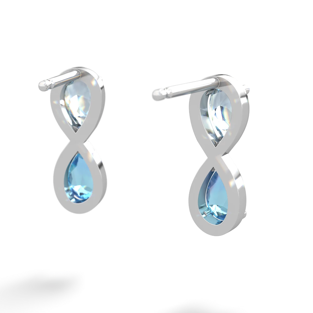 Aquamarine Infinity 14K White Gold earrings E5050