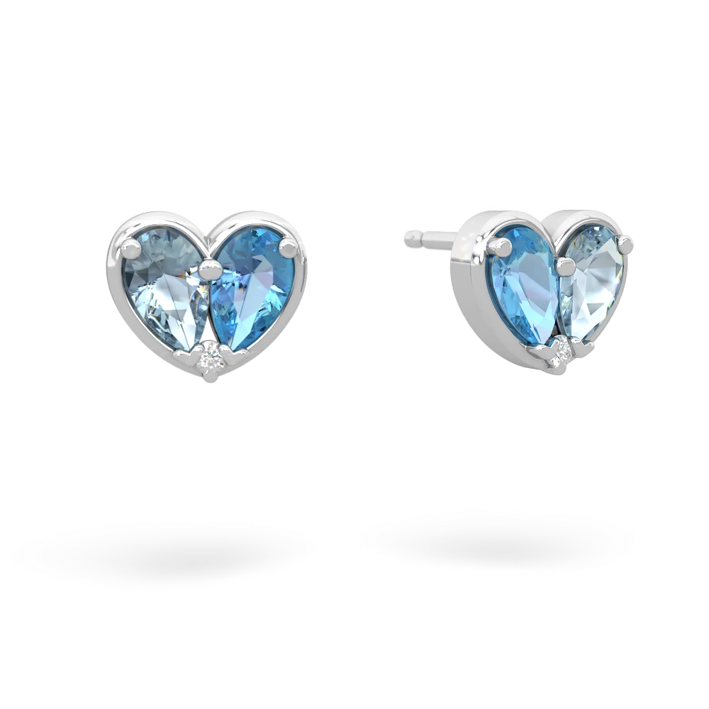 Aquamarine 'Our Heart' 14K White Gold earrings E5072