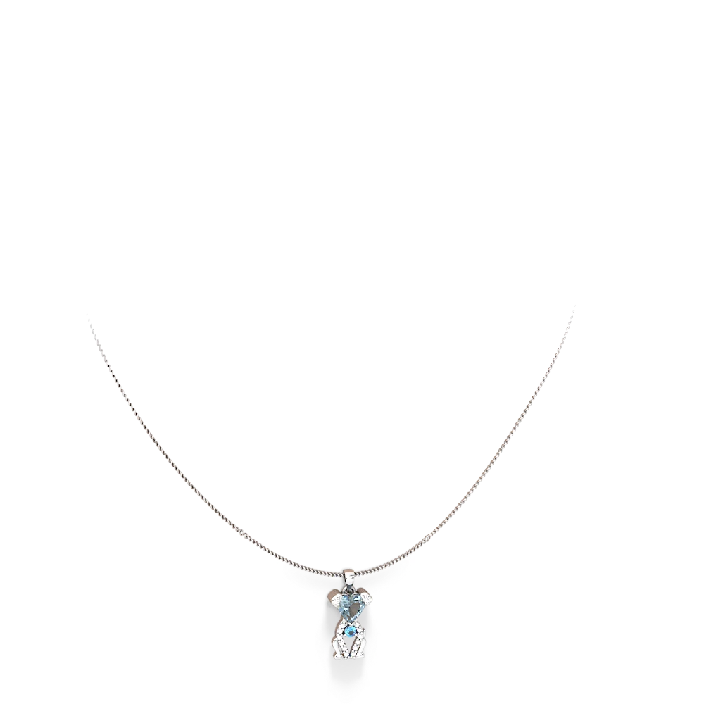 Aquamarine Puppy Love 14K White Gold pendant P5800