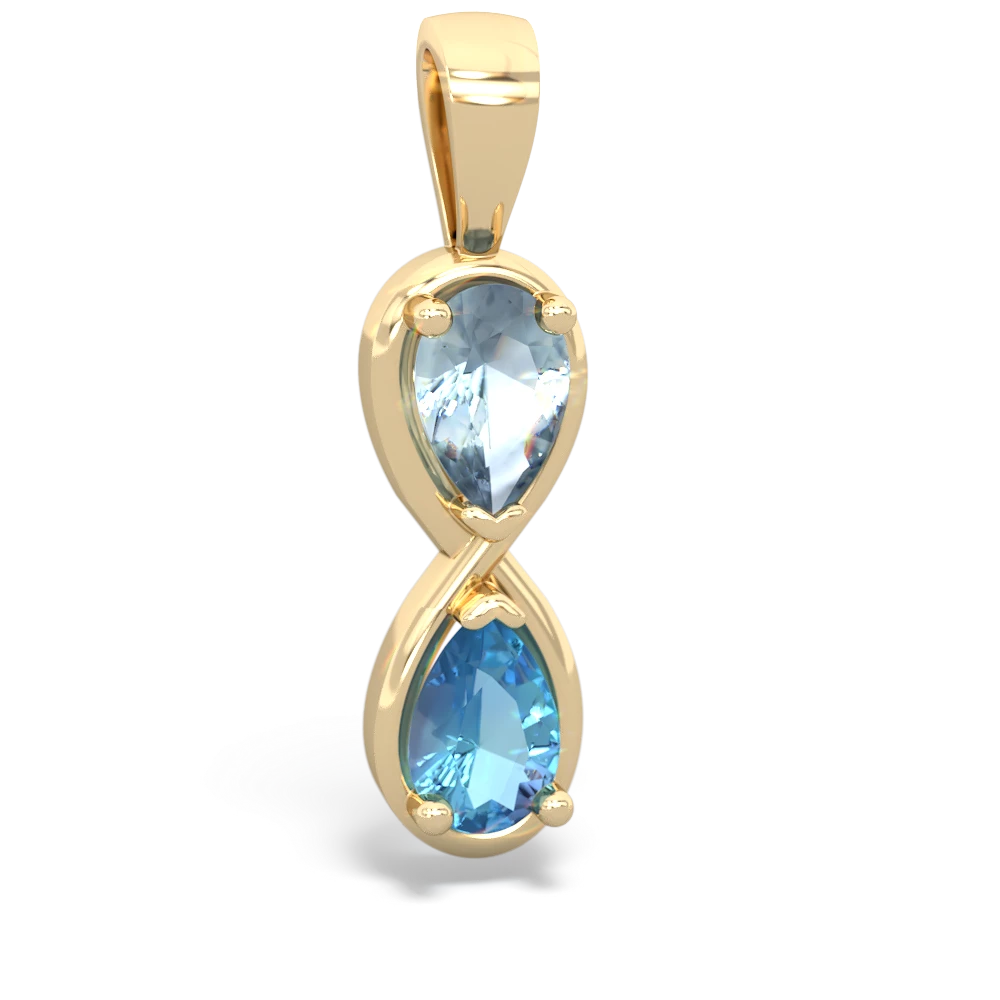 Aquamarine Infinity 14K Yellow Gold pendant P5050