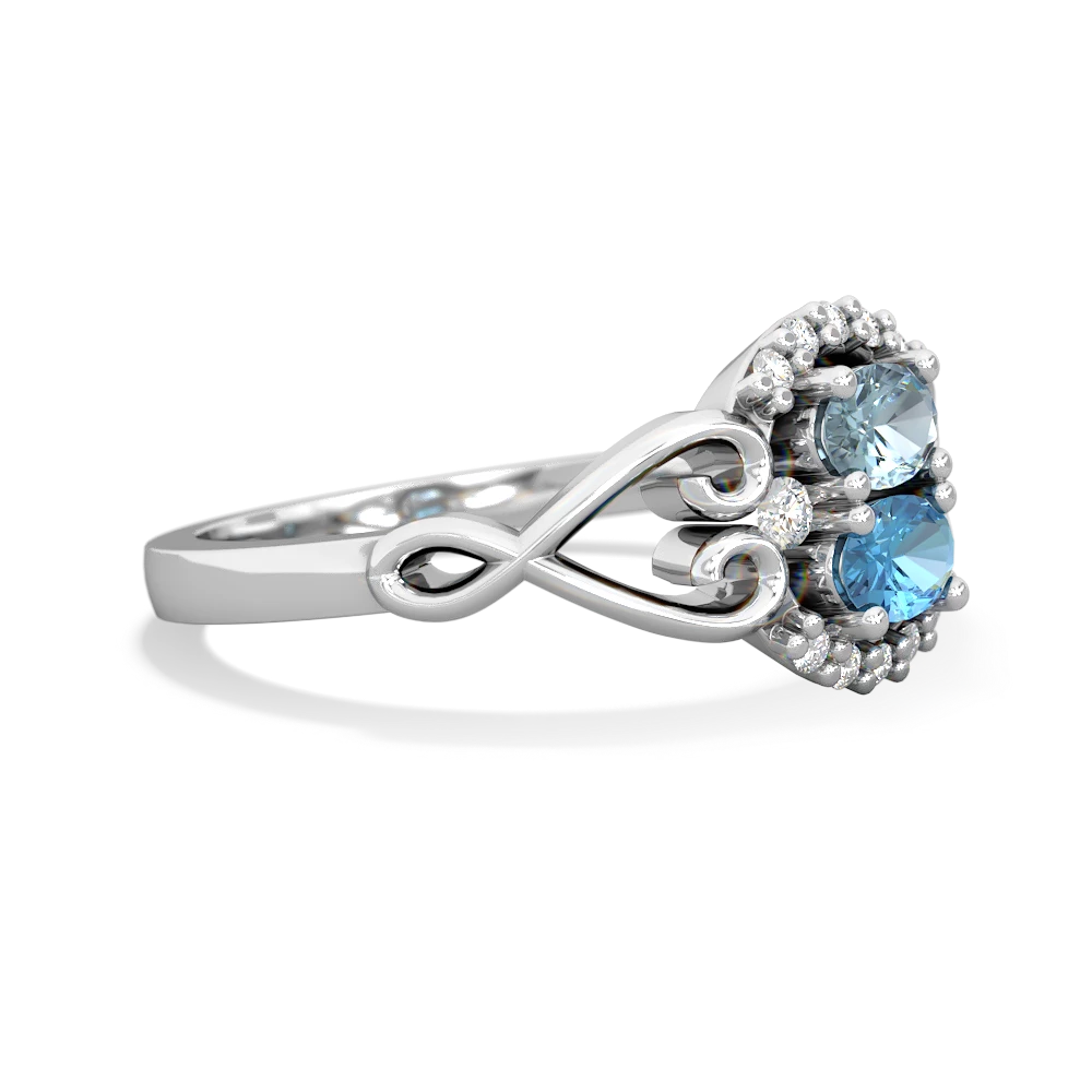 Aquamarine Love Nest 14K White Gold ring R5860