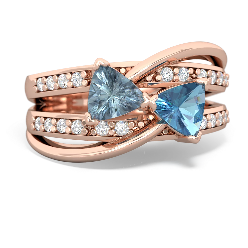 Aquamarine Bowtie 14K Rose Gold ring R2360