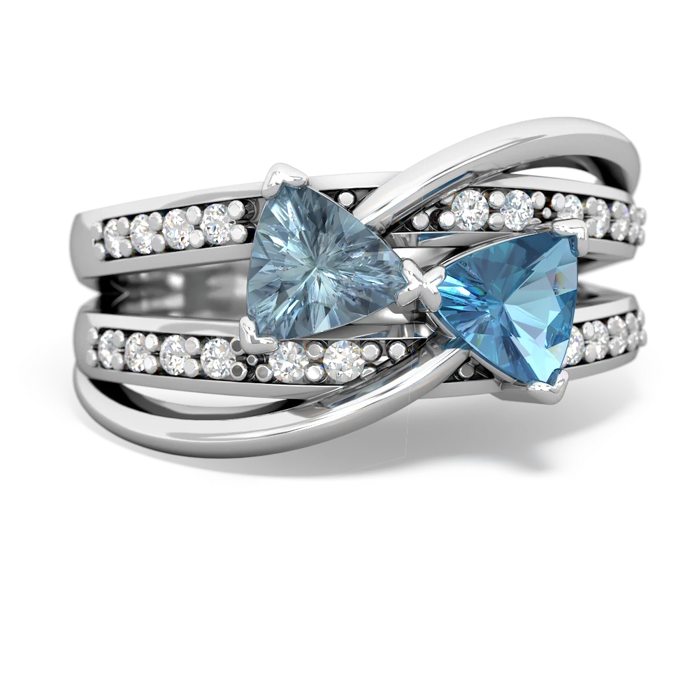 Aquamarine Bowtie 14K White Gold ring R2360