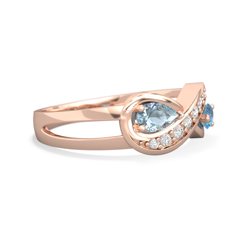 Aquamarine Diamond Infinity 14K Rose Gold ring R5390