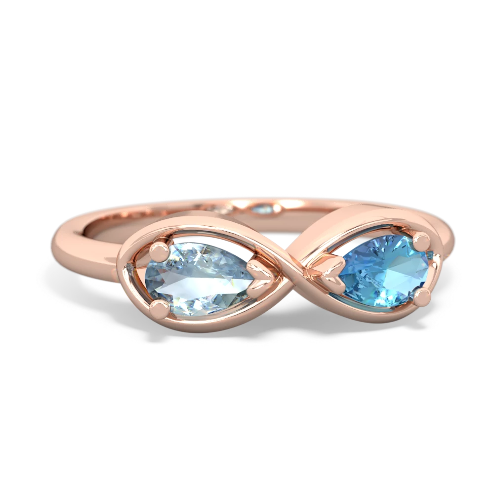 Aquamarine Infinity 14K Rose Gold ring R5050