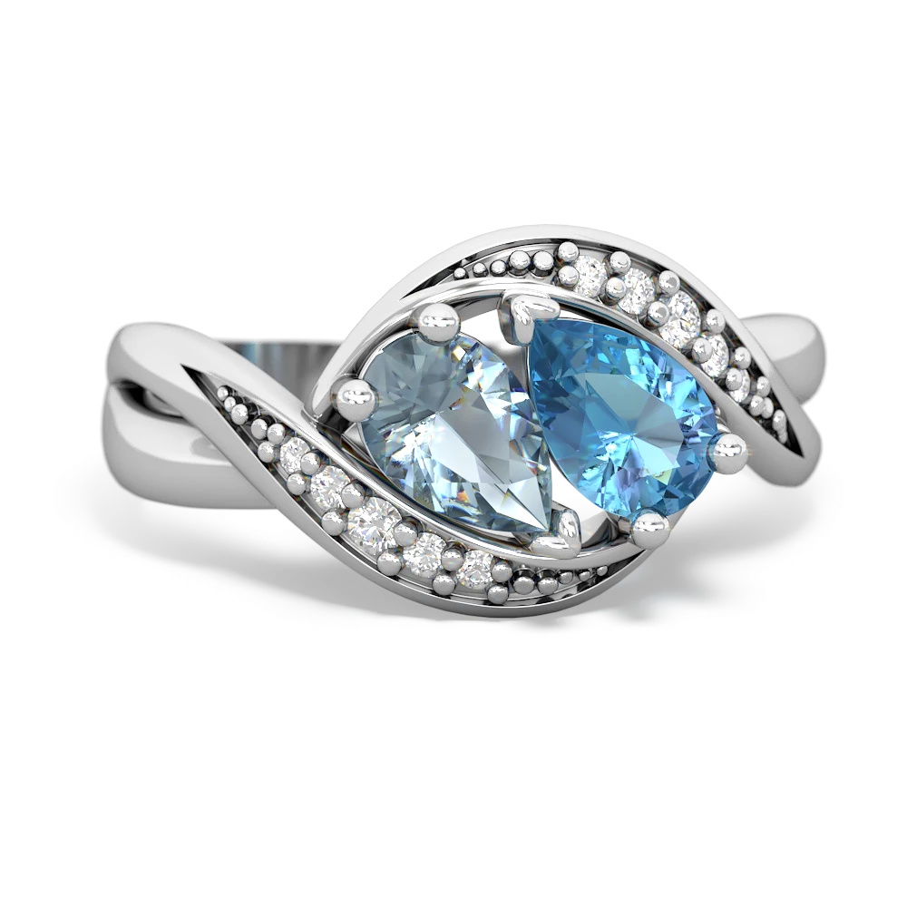 Aquamarine Summer Winds 14K White Gold ring R5342