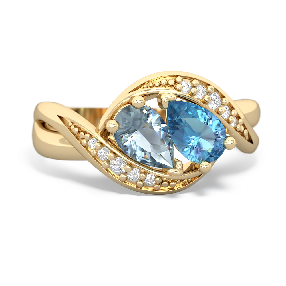 Aquamarine Summer Winds 14K Yellow Gold ring R5342