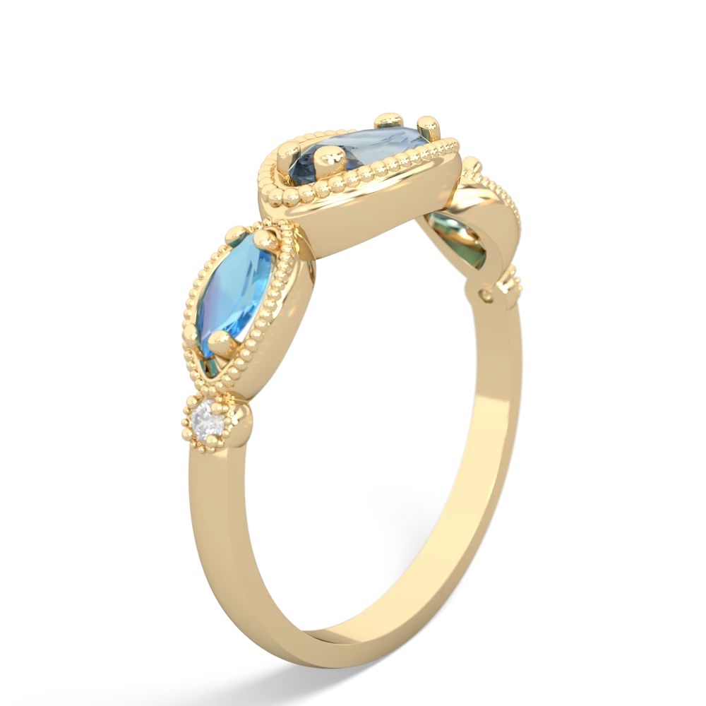 Aquamarine Milgrain Marquise 14K Yellow Gold ring R5700