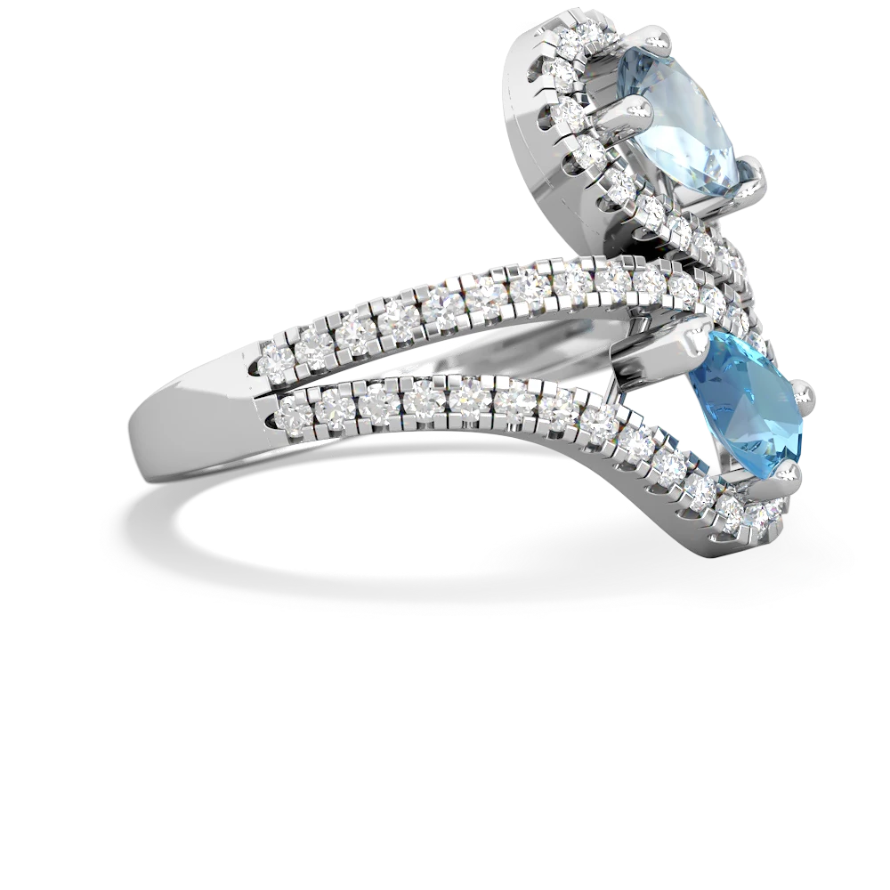 Aquamarine Diamond Dazzler 14K White Gold ring R3000