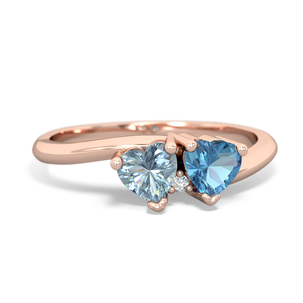 Aquamarine Sweethearts 14K Rose Gold ring R5260