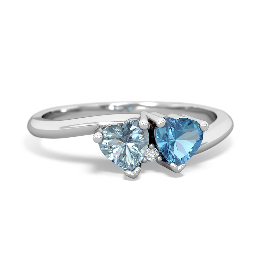 Aquamarine Sweethearts 14K White Gold ring R5260