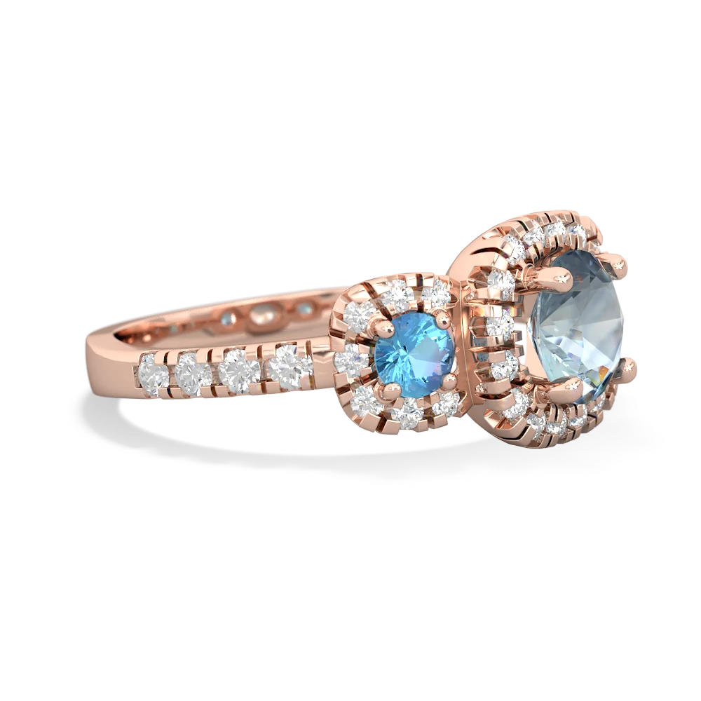 Aquamarine Regal Halo 14K Rose Gold ring R5350