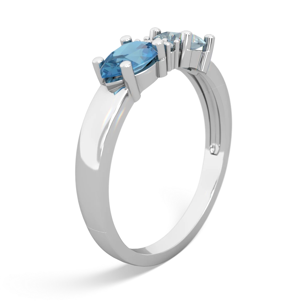 Aquamarine Pear Bowtie 14K White Gold ring R0865