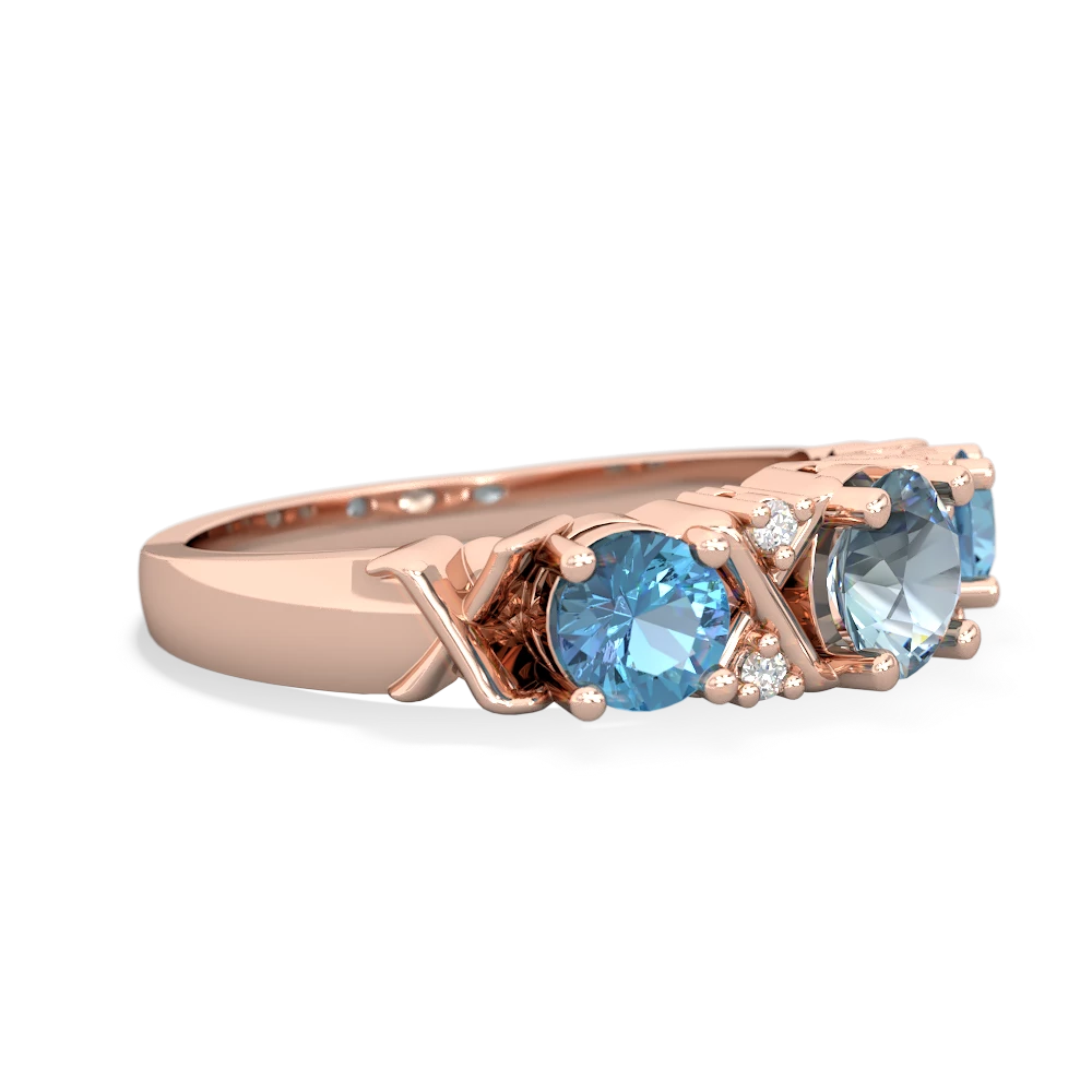 Aquamarine Hugs And Kisses 14K Rose Gold ring R5016