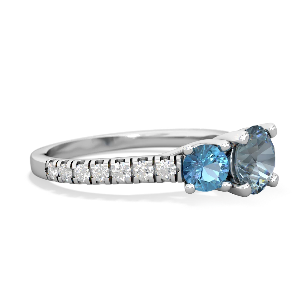 Aquamarine Pave Trellis 14K White Gold ring R5500